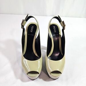 Fendi Women's Green&Gray Heels Size 36